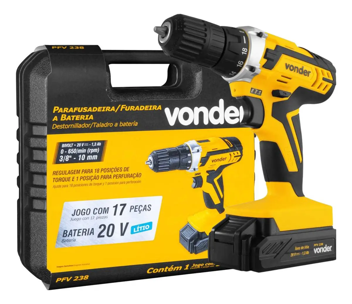 Parafusadeira e Furadeira A Bateria PFV 238